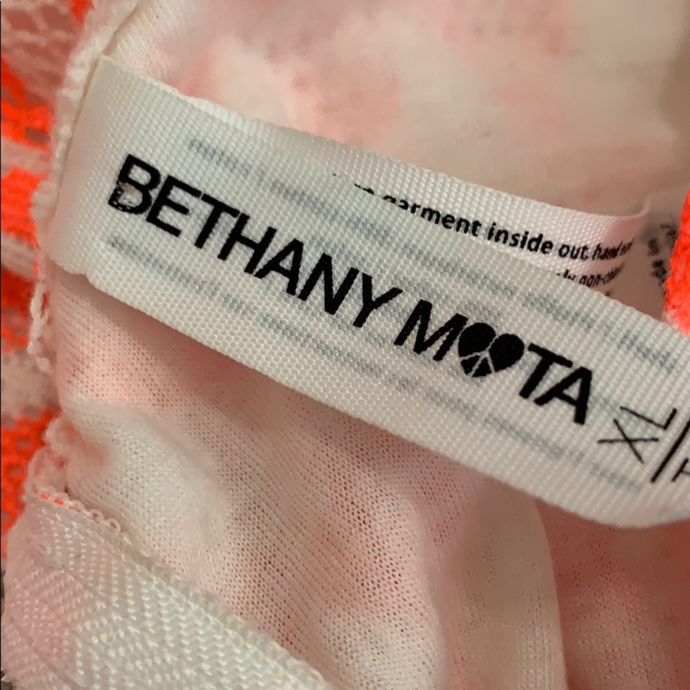 Bethany Mota white laced,neon orange print dress - Picture 5 of 5